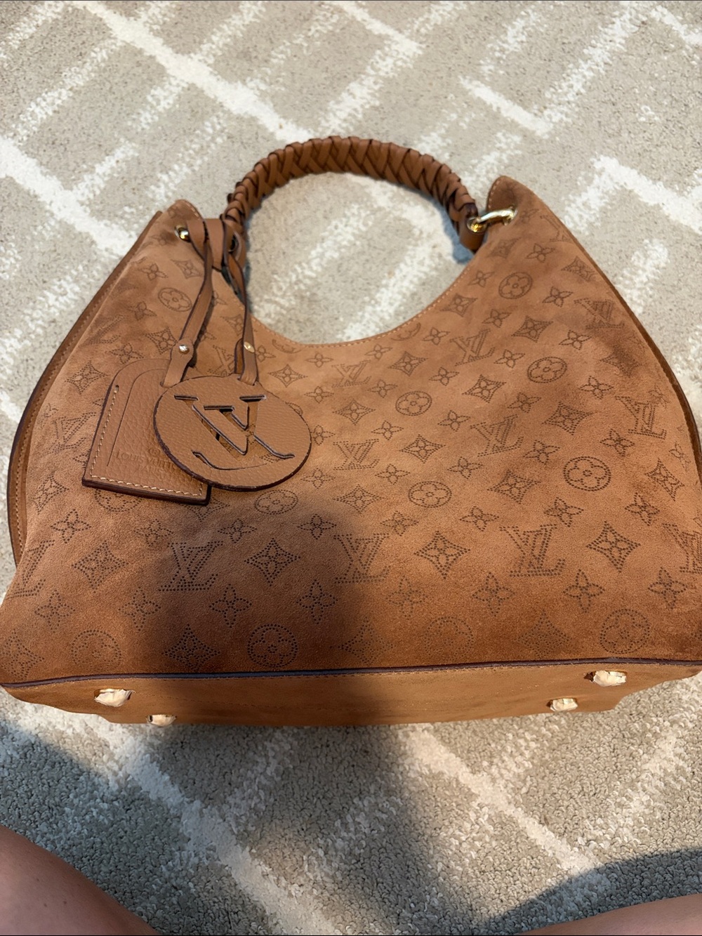 LV Caramel Color Suede Bag